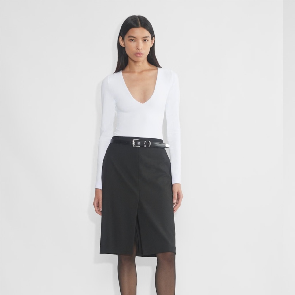 Aritzia White Long Sleeve Bodysuit